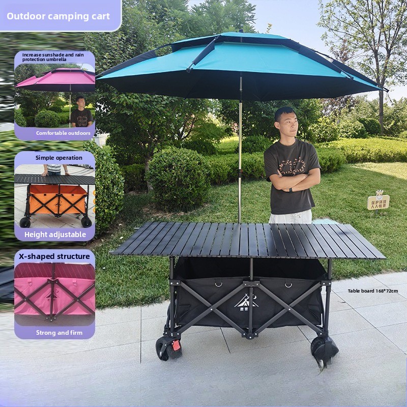 Pull Cart Fold - Car folding camping Lifting table outdoor
