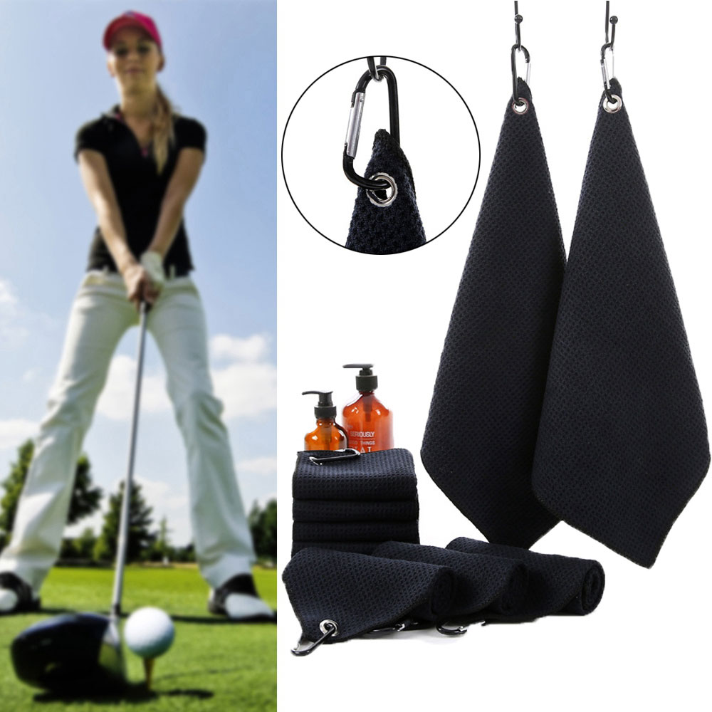 Black Microfiber Cotton Golf T - Golf Towel Waffle avaliação e preço