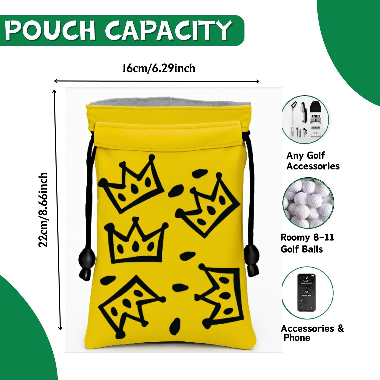 Crown Golf valuable item bag,  - Golf Towel Waffle avaliação e preço