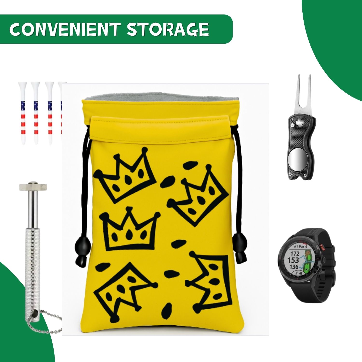 Crown Golf valuable item bag,  - Golf Towel Waffle avaliação e preço