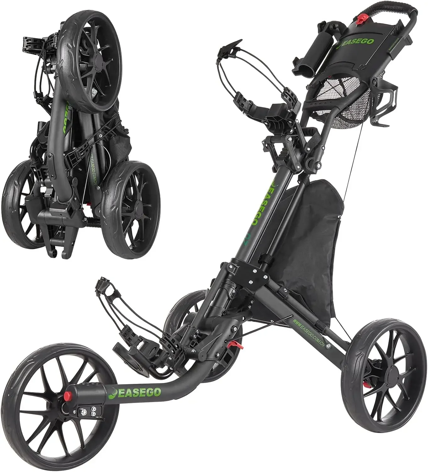 Golf Push Cart Three Wheel Fol - Pull Cart Fold avaliação e preço