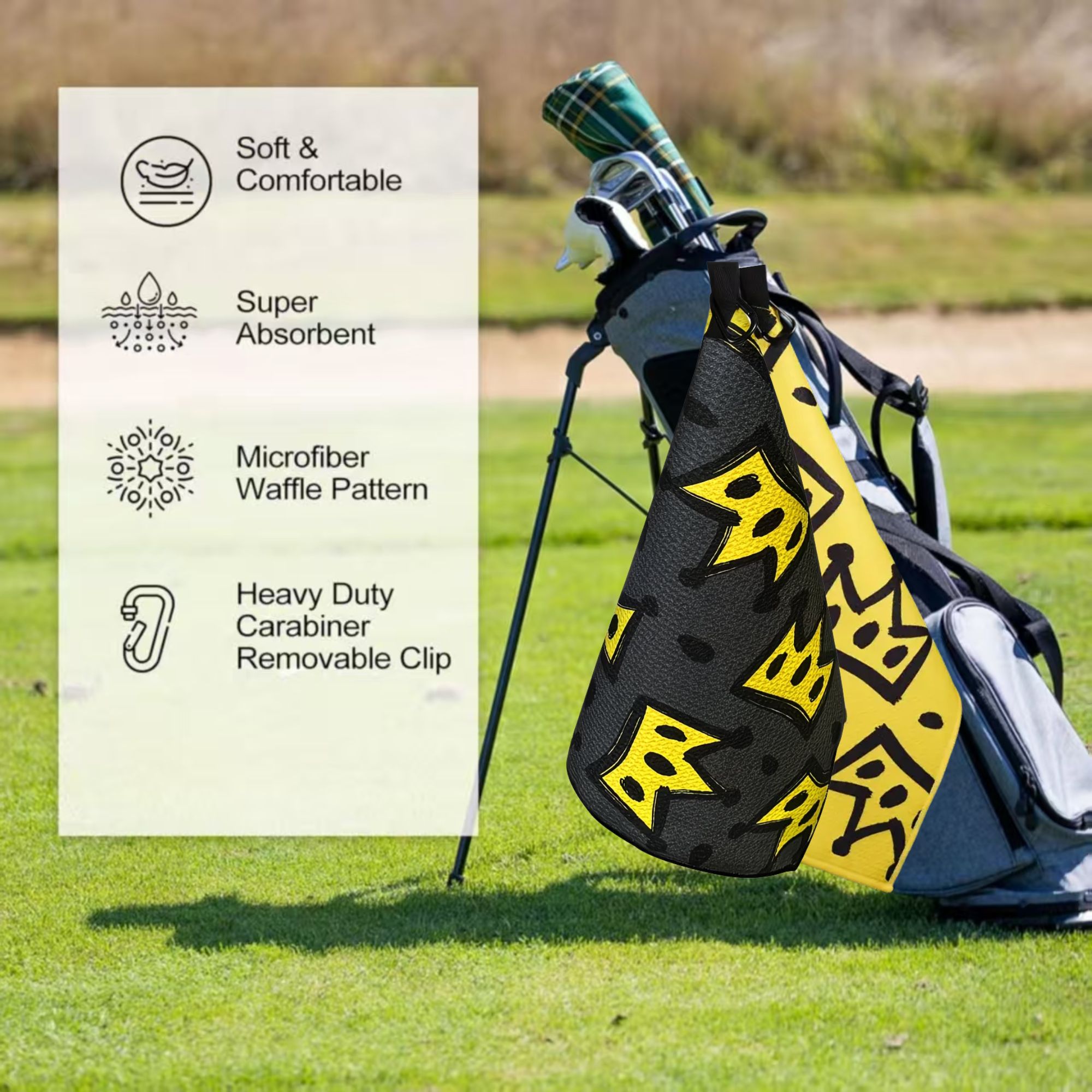 2pcs King Crown Large Golf Tow - Golf Towel Waffle avaliação e preço