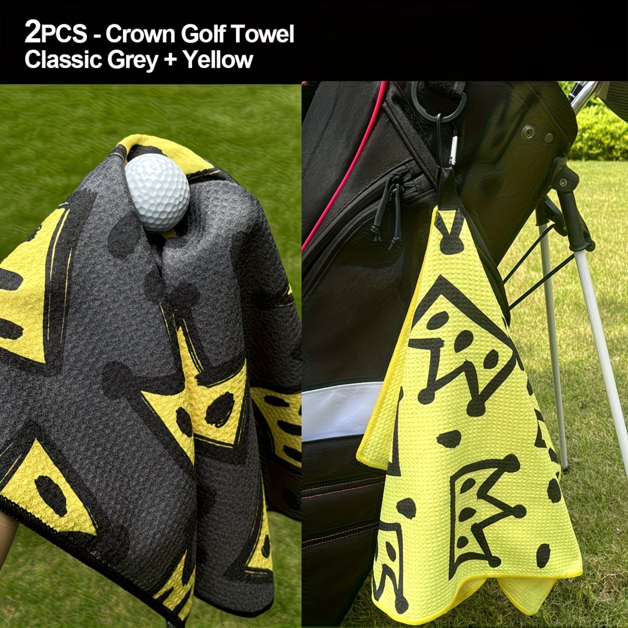 2pcs King Crown Large Golf Tow - Golf Towel Waffle avaliação e preço