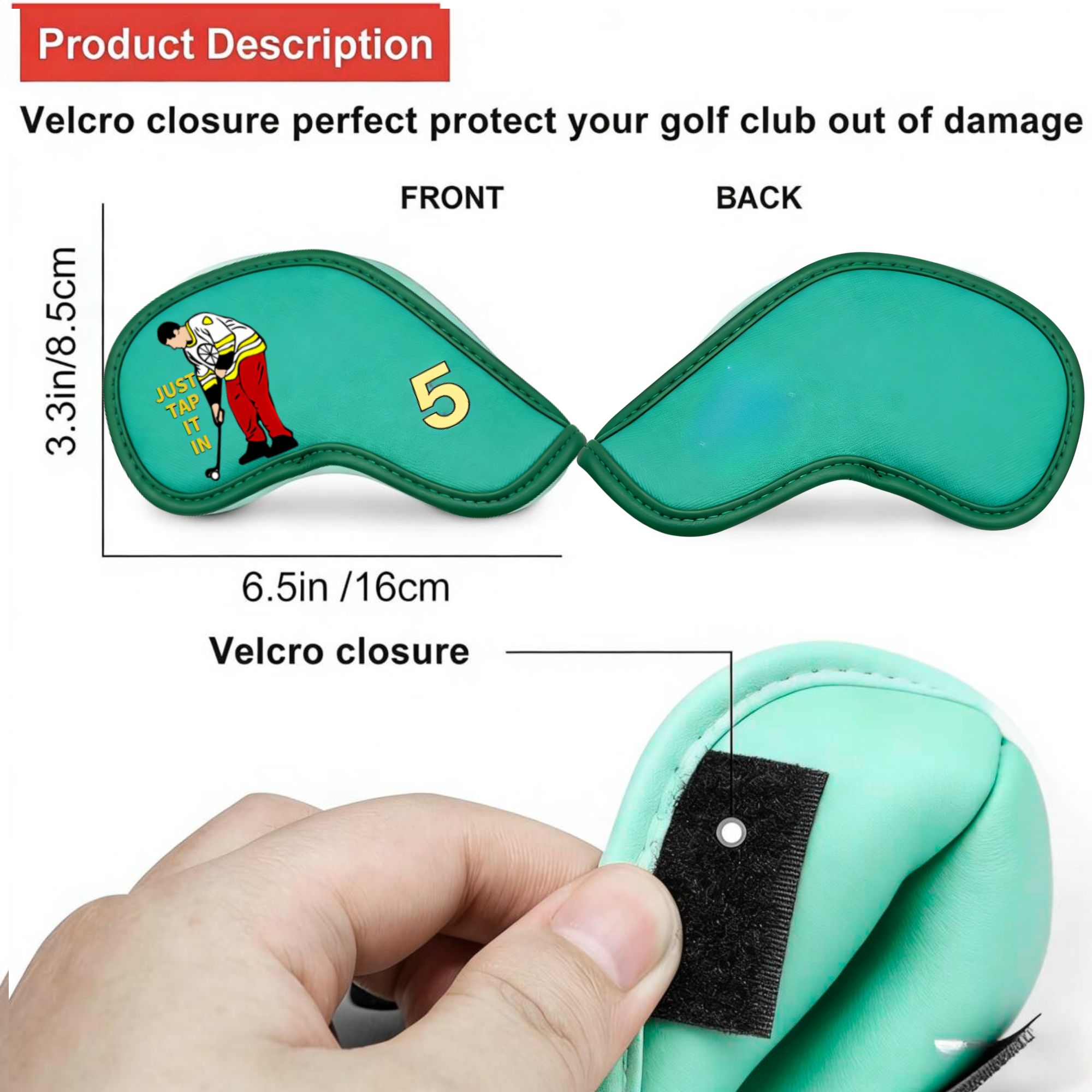 9 pcs Golf Iron Covers with Fu - Golf Equipment Storage avaliação e preço